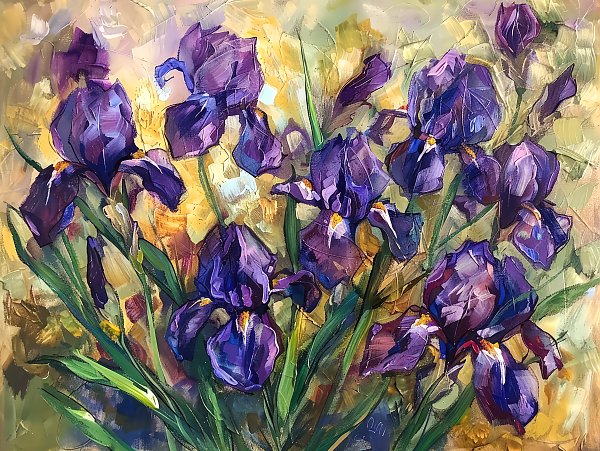 Bouquet of violet irises