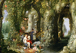 Постер Брейгель Ян Старший A Fantastic cave with Odysseus and Calypso Постер Брейгель Ян Старший A Fantastic cave with Odysseus and Calypso
