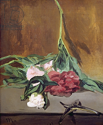 Постер Мане Эдуард (Edouard Manet) Stem of Peonies and Secateurs, c.1864 Постер Мане Эдуард (Edouard Manet) Stem of Peonies and Secateurs, c.1864