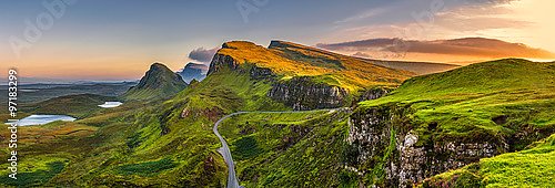 Шотландия, Isle of Skye. Утренняя панорама с серпантином