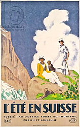 Постер Кардино Эмиль 'Summer in Switzerland', a poster by the Swiss Tourist Board, 1921 Постер Кардино Эмиль 'Summer in Switzerland', a poster by the Swiss Tourist Board, 1921