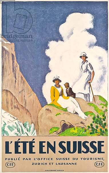 'Summer in Switzerland', a poster by the Swiss Tourist Board, 1921