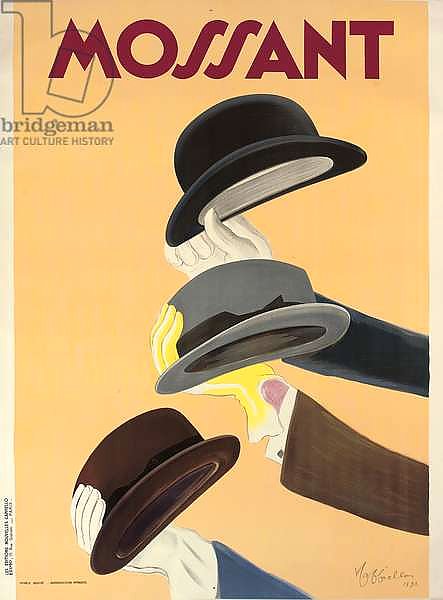 Advertising poster for Mossant hats, 1938