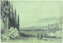 Постер Лир Эдвард View of Florence with the Duomo in the distance, 1839 Постер Лир Эдвард View of Florence with the Duomo in the distance, 1839