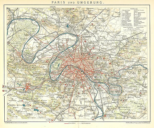 Карта Парижа и окрестностей