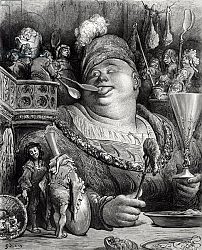 Постер Доре Гюстав Pantagruel's meal, from 'Pantagruel' by Francois Rabelais engraved by Paul Jonnard-Pacel Постер Доре Гюстав Pantagruel's meal, from 'Pantagruel' by Francois Rabelais engraved by Paul Jonnard-Pacel