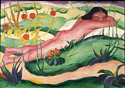 Постер Марк Франц (Marc Franz) Nude Lying in the Flowers, 1910 Постер Марк Франц (Marc Franz) Nude Lying in the Flowers, 1910