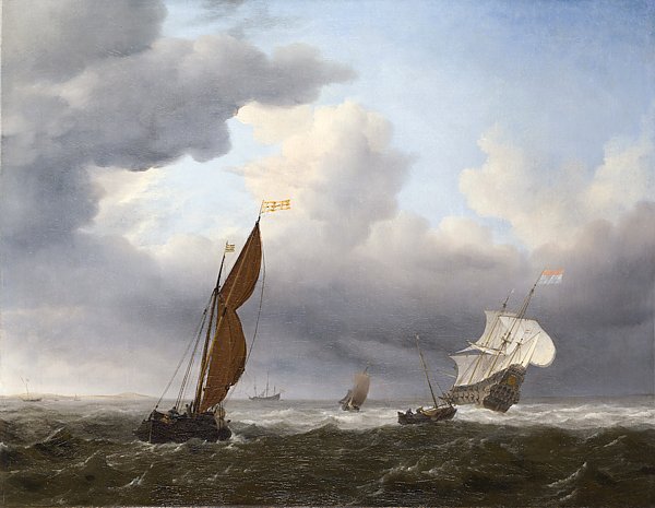 Голландский корабль и другие лодки в бриз
