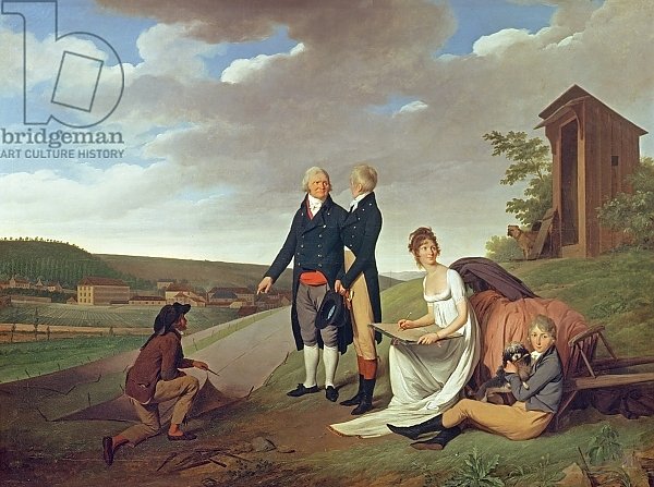 Christophe-Philippe Oberkampf and family in front of his factory at Jouy, 1803