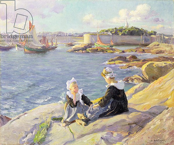 Breton Girls by the Harbour, Concarneau