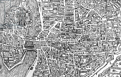 Постер Школа: Французская Detail from a map of Paris in the reign of Henri II showing the quartier des Ecoles, 1552 Постер Школа: Французская Detail from a map of Paris in the reign of Henri II showing the quartier des Ecoles, 1552