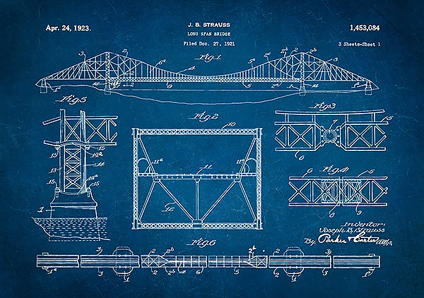 Патент на конструкцию длиннопролетного моста, 1923г