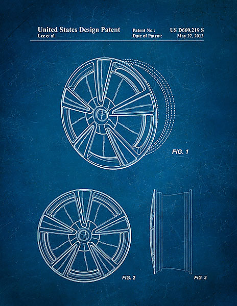 Патент на колеса для автомобиля Tesla Х, 2013г