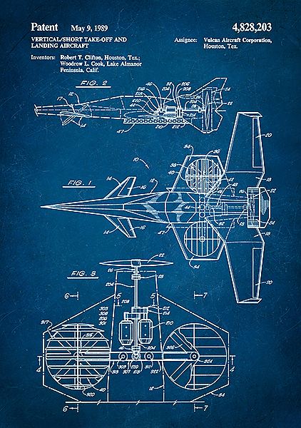 Патент на самолет Vulcan STOVL, 1989г