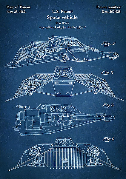 Патент на Space Vehicle, Star Wars, 1982г