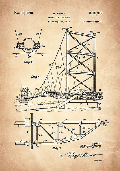 Патент на конструкцию моста, 1940г