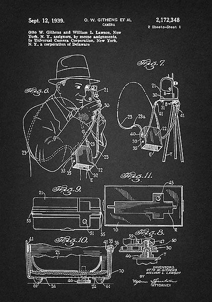 Патент на камеру Universal Camera Corporation 2, 1939г