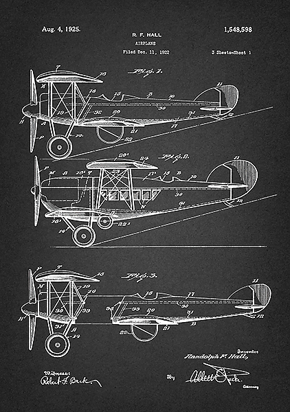Патент на аэроплан, 1925г
