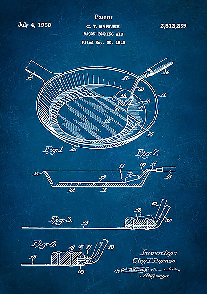 Патент на сковороду для бекона, 1950г
