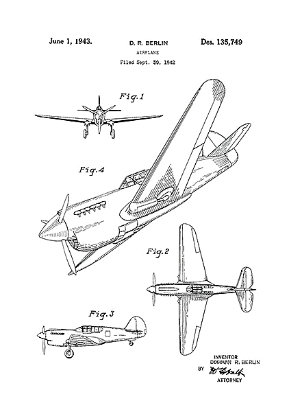 Патент на аэроплан, 1943г