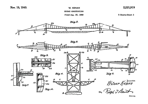 Патент на конструкцию моста 2, 1940г