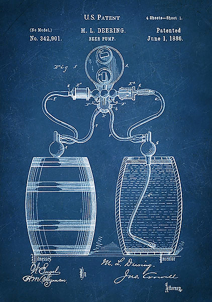 Патент на бочку для пива, 1886г