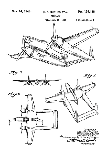 Патент на аэроплан, 1944г