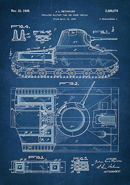 Патент на военный танк, 1945г