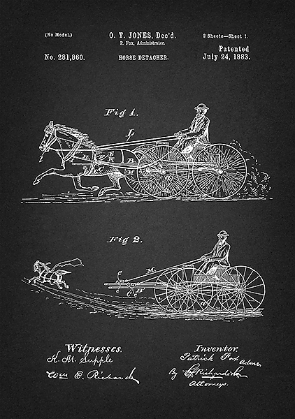 Патент на устройство для распряжки лошадей, 1883г