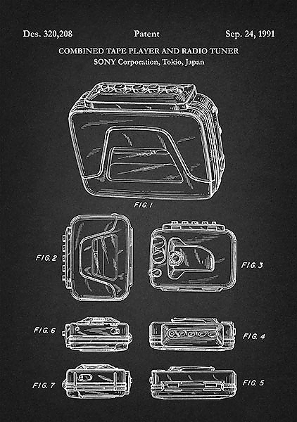 Патент на аудиоплеер Sony, 1989г
