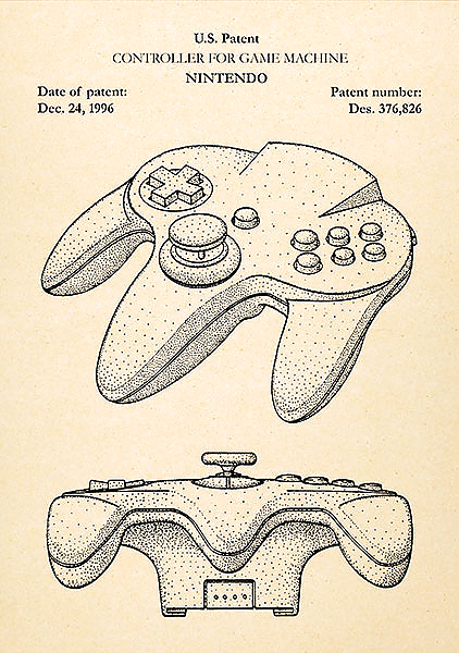 Патент на джостик Nintendo, 1996г