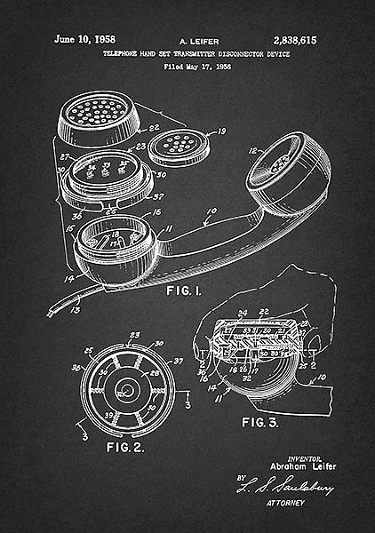 Патент на передатчик телефонной трубки,  1956г