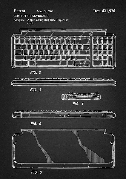 Патент на клавиатуру Apple, 2000г