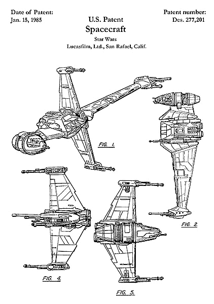 Патент на космолет, Star Wars, 1985г