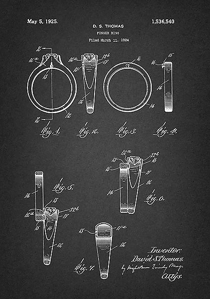 Патент на дизайн кольцa, 1925г
