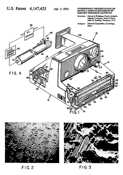 Патент на устройство Poloroid для фотообработки, 1979г