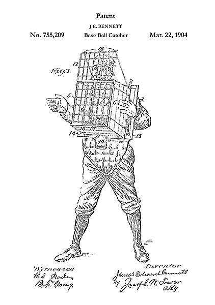 Патент на защиту бейсбольного катчера, 1904г
