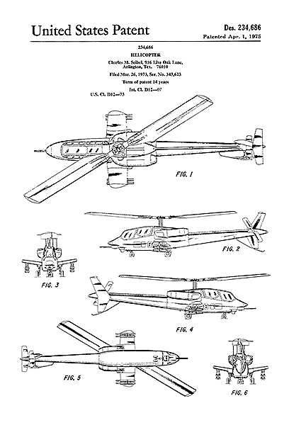 Патент на вертолет, 1975г