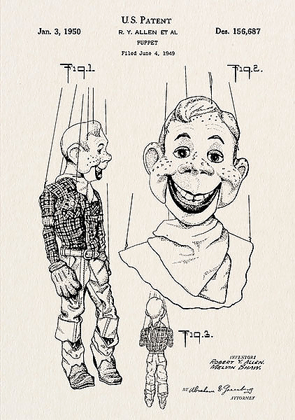 Патент на театральную куклу, 1950г