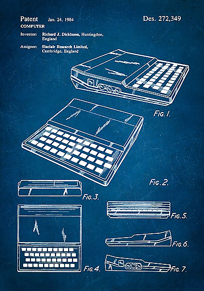 Патент на компьютер Sinclair ZX81, 1984г