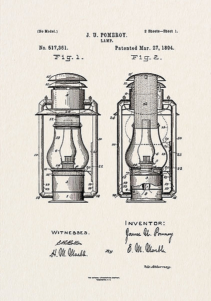 Патент на керосиновую лампу, 1894г
