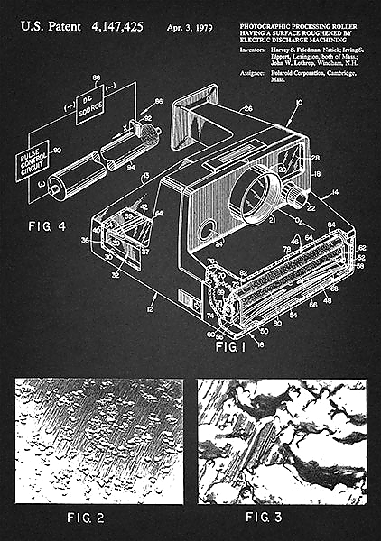 Патент на устройство Poloroid для фотообработки, 1979г