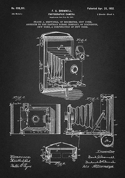 Патент на камеру Kodak, 1902г