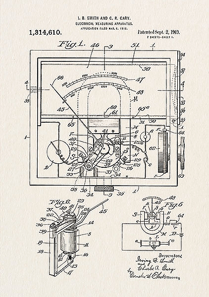 Патент на электроизмерительное устройство, 1919г