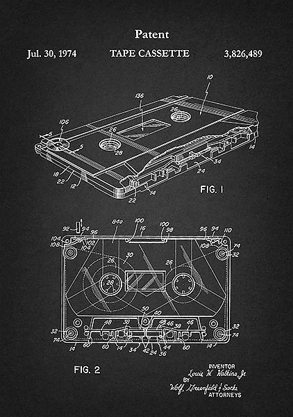 Патент на аудиокасету, 1974г