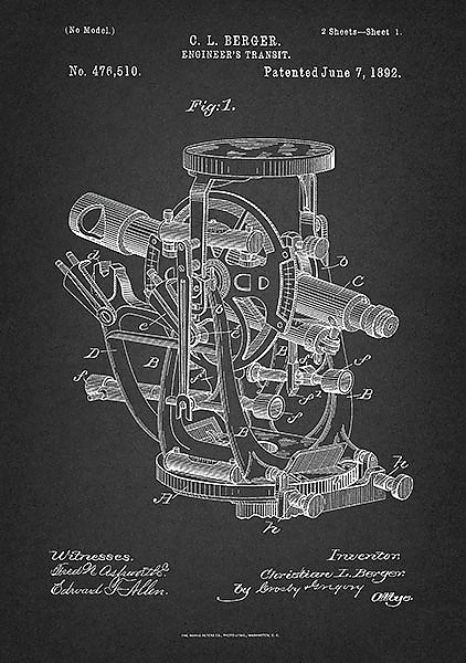 Патент на геодезический прибор, 1892г