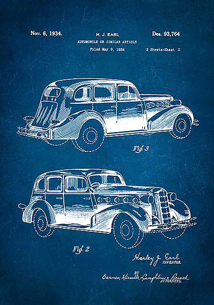 Патент на автомобиль Cadillac,1934г