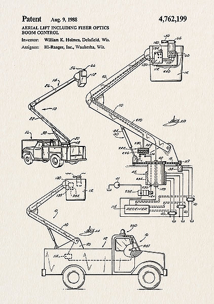 Патент на электромонтажный подъемник, 1988г