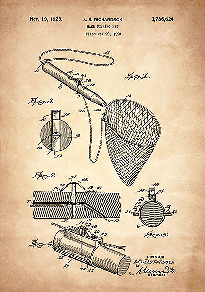 Патент на рыболовный сачок, 1929г