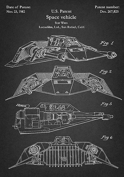 Патент на Space Vehicle, Star Wars, 1982г